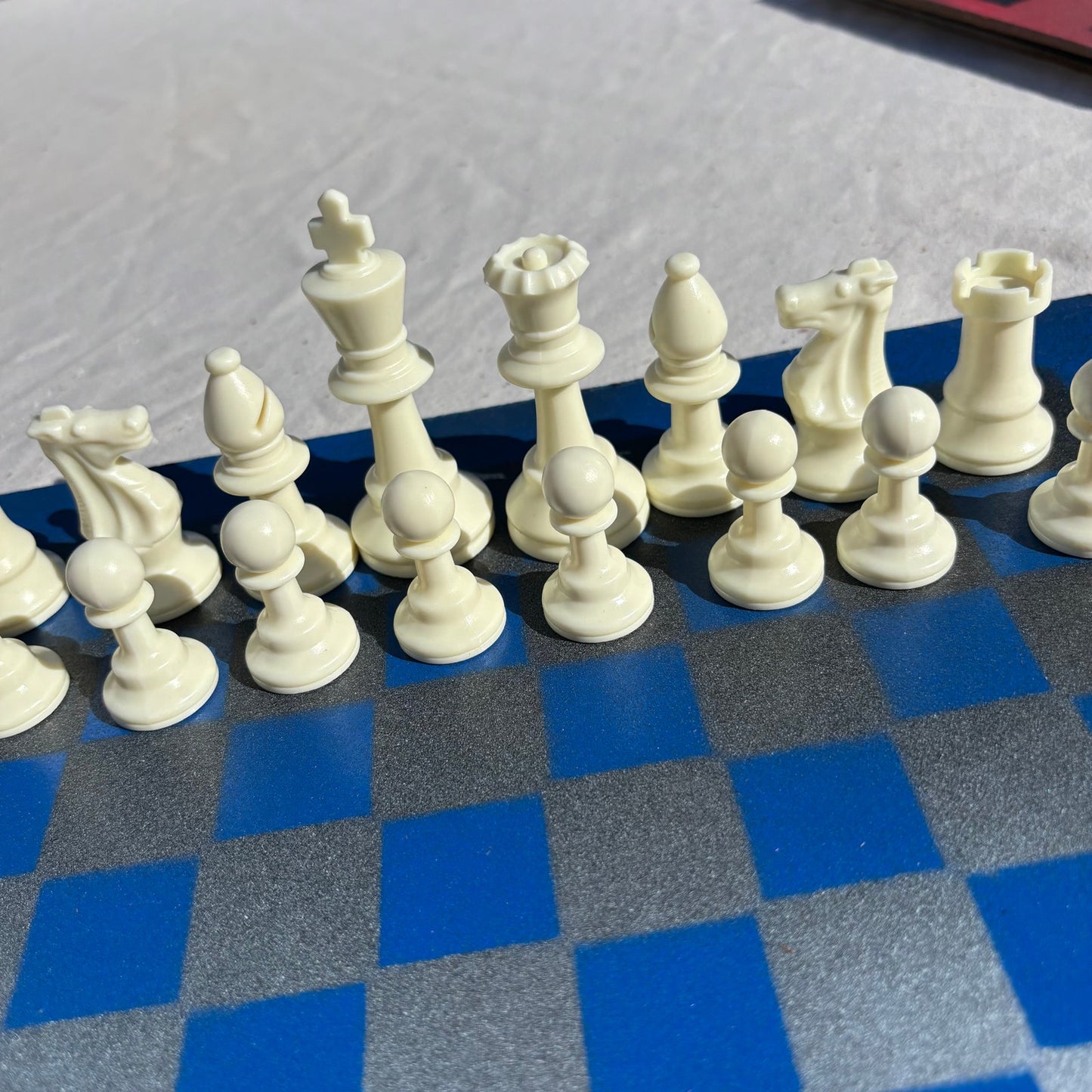 Silver Blue - Painted Chess Set