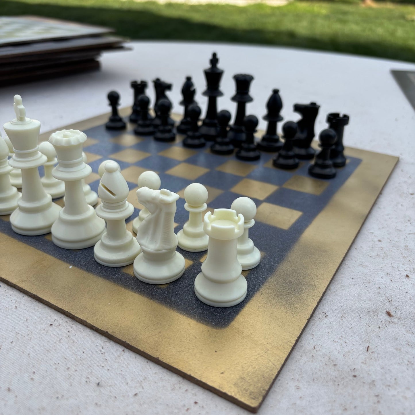 Simple Gold - Painted Chess Set