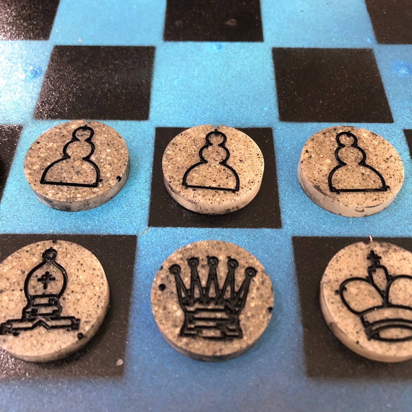 Vintage Blue - Painted Chess Set