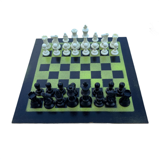 Green & Black - Painted Chess Set