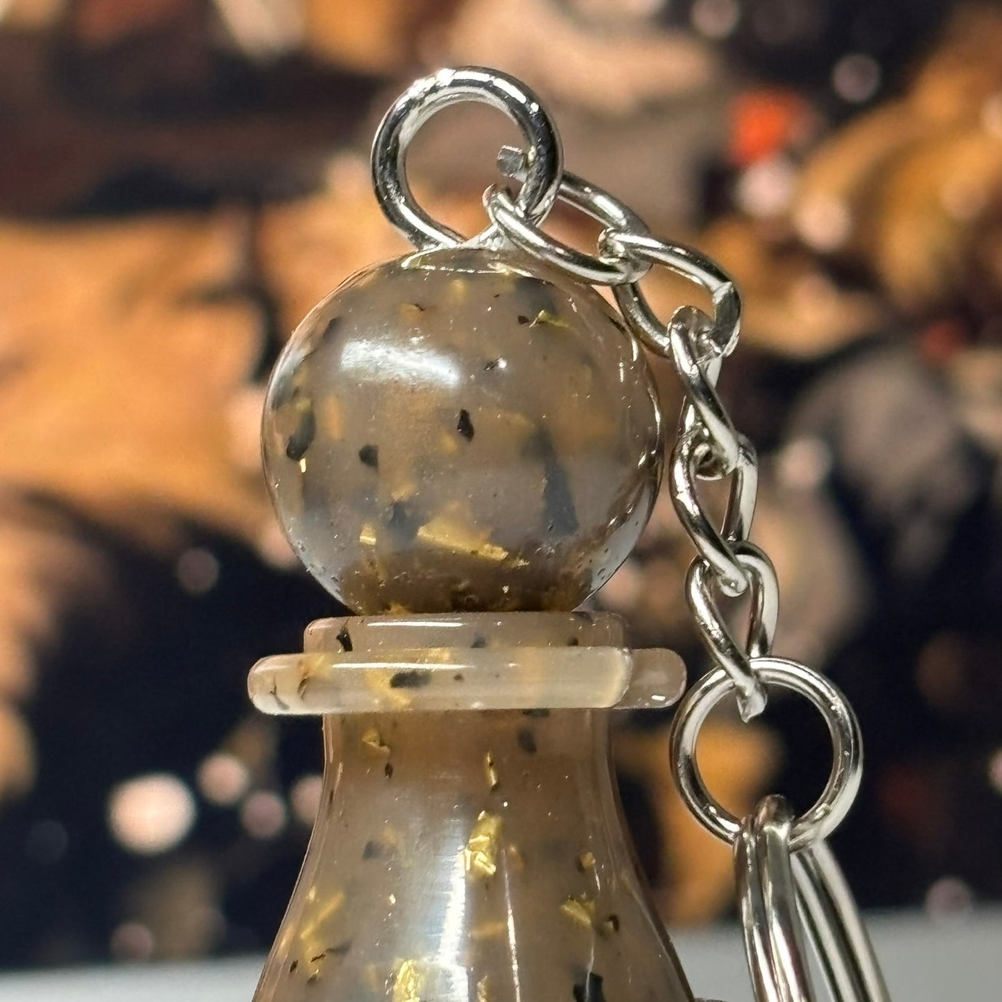 Brown Royal Pawn - Handmade Resin Keychain - Large Edition