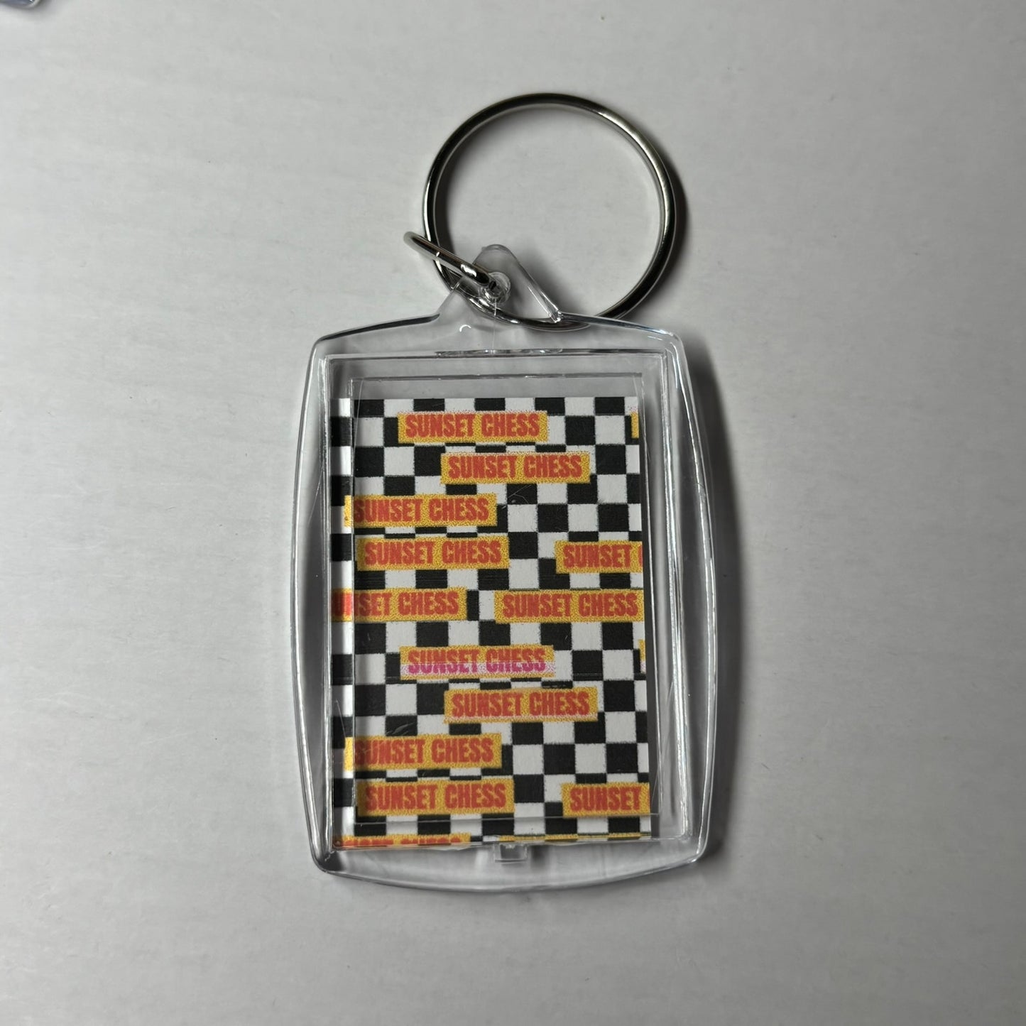 Art In Disguise - Sunset Chess Photo Keychain