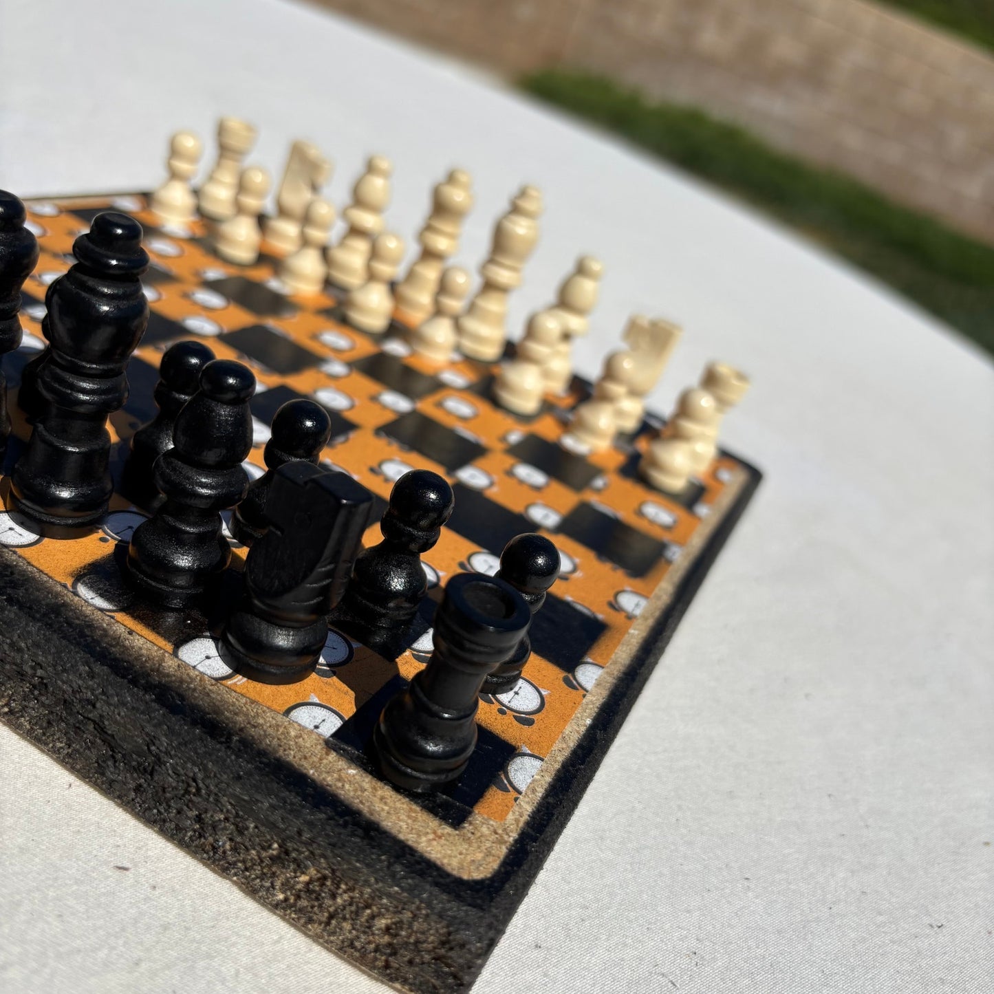 Orange Clocks - Scrapbook Chess Set
