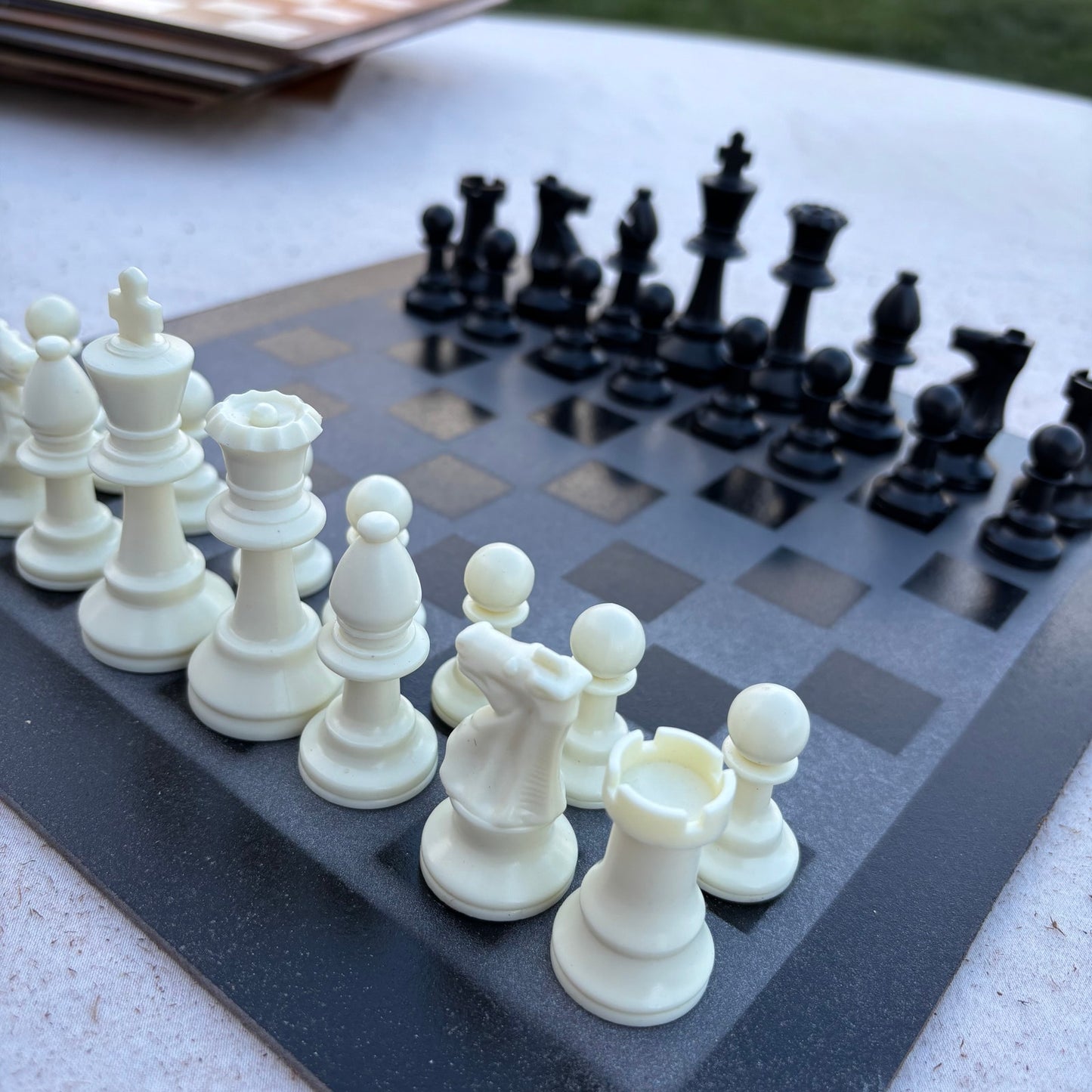 Gray & Black - Painted Chess Set