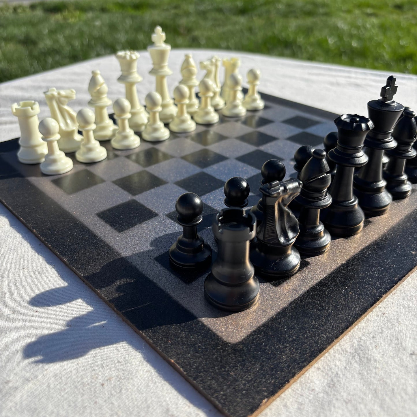 Goldish Blue - Painted Chess Set