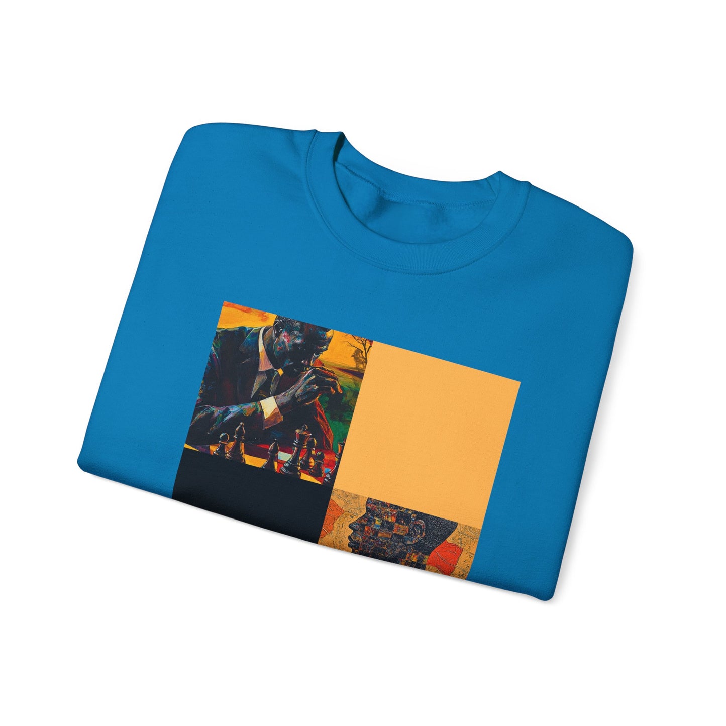 Yellow Dice - Sapphire Blue Crewneck Sweater