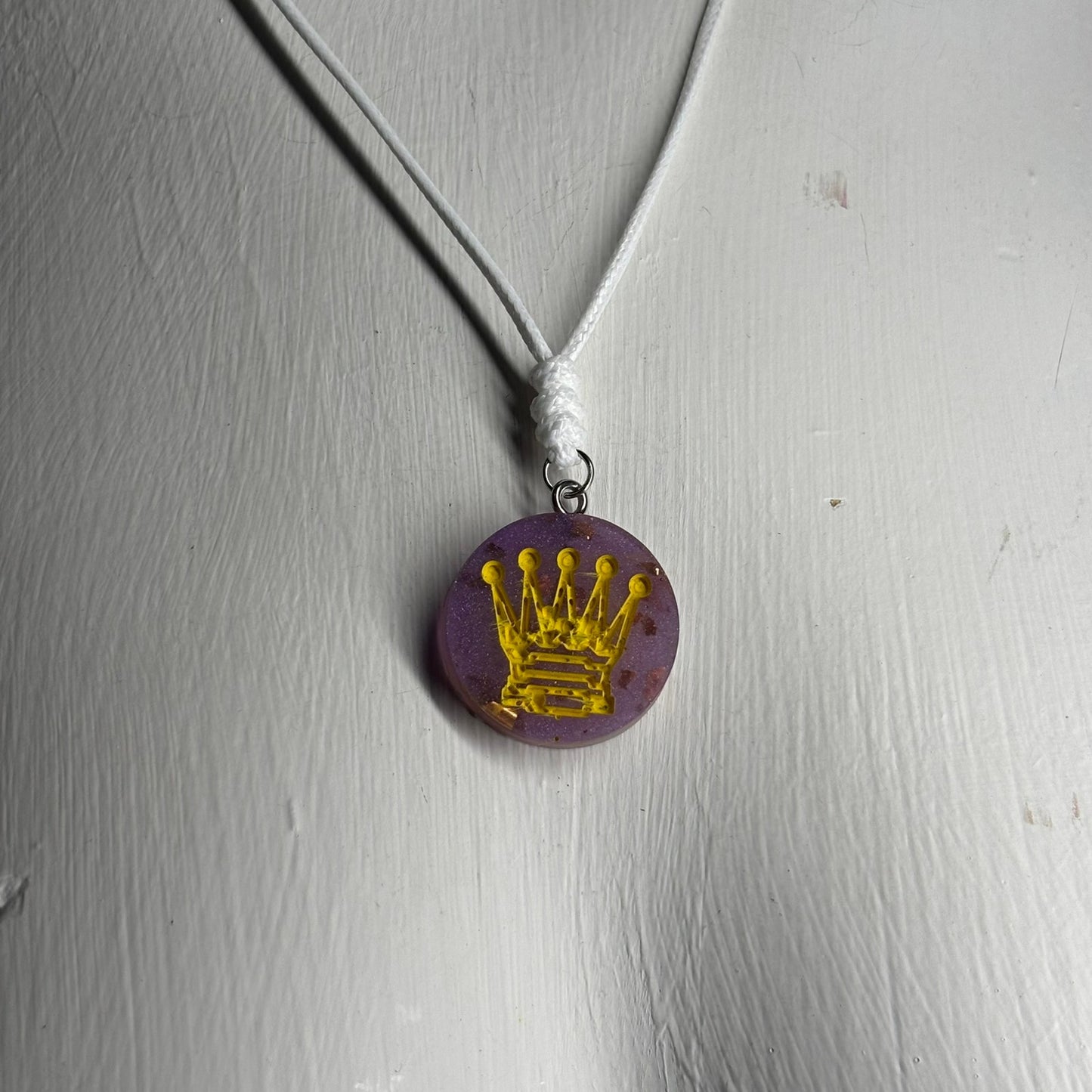 Premium Purple Queen - Handmade Resin Chess Necklace