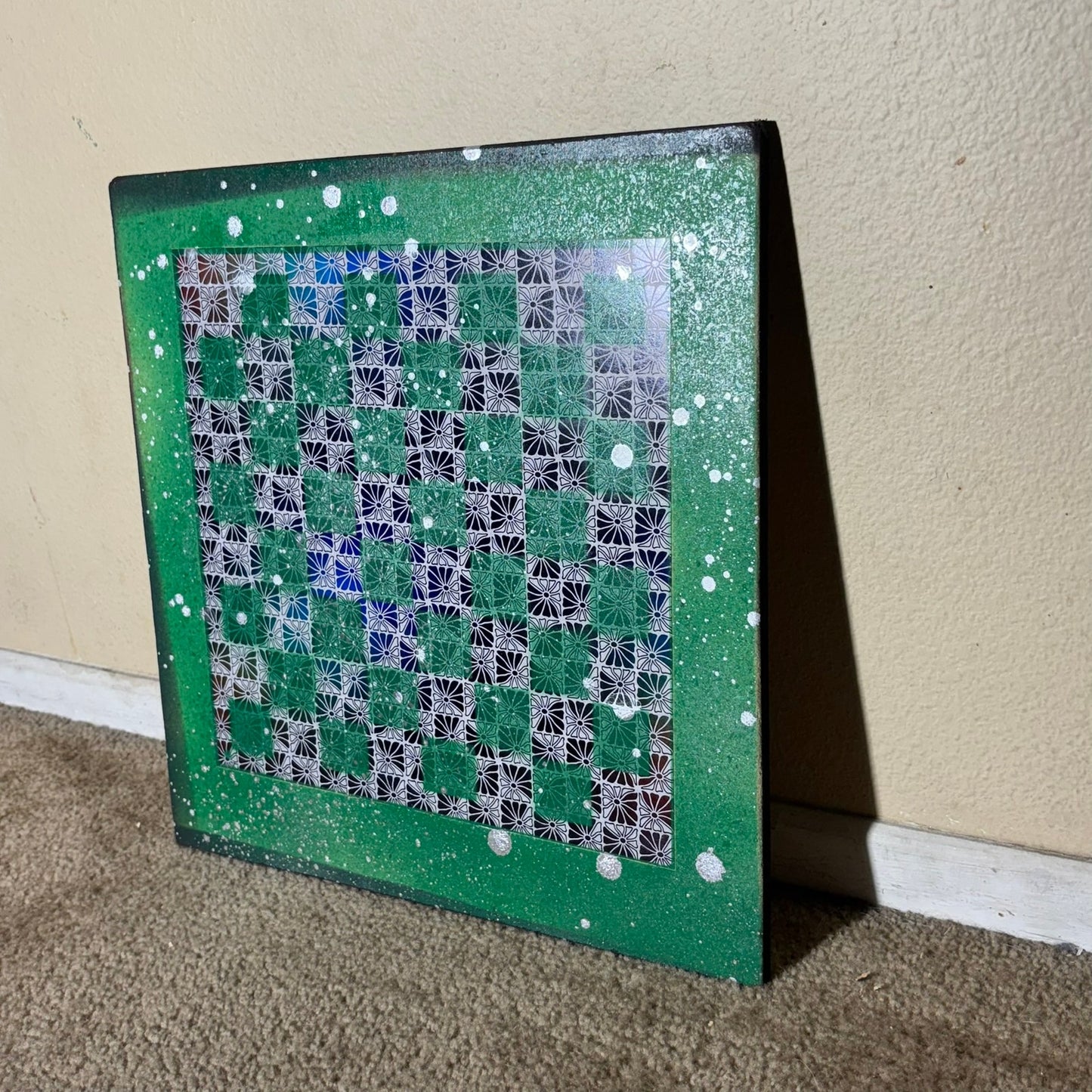 Green Haze - Large Scrapbook Chess Board