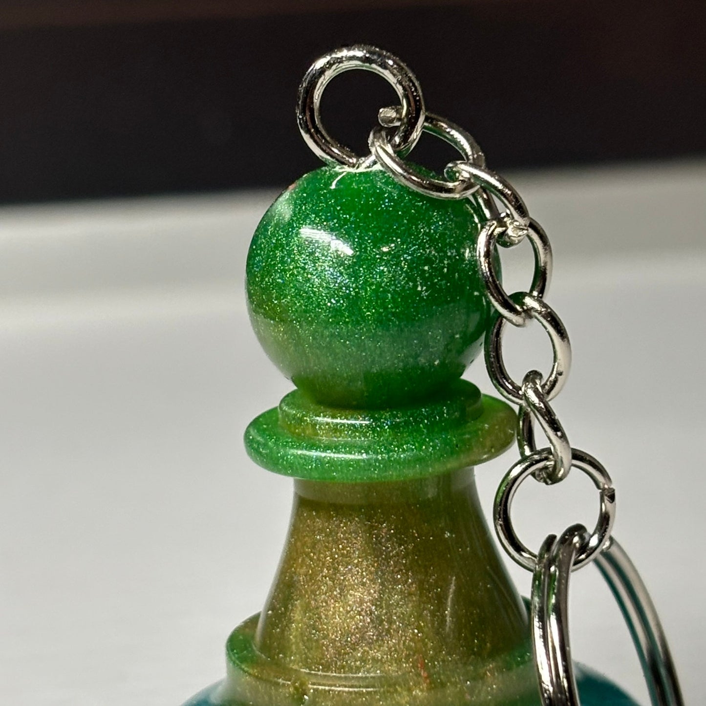Color Swirl Pawn - Handmade Resin Keychain - Large Edition