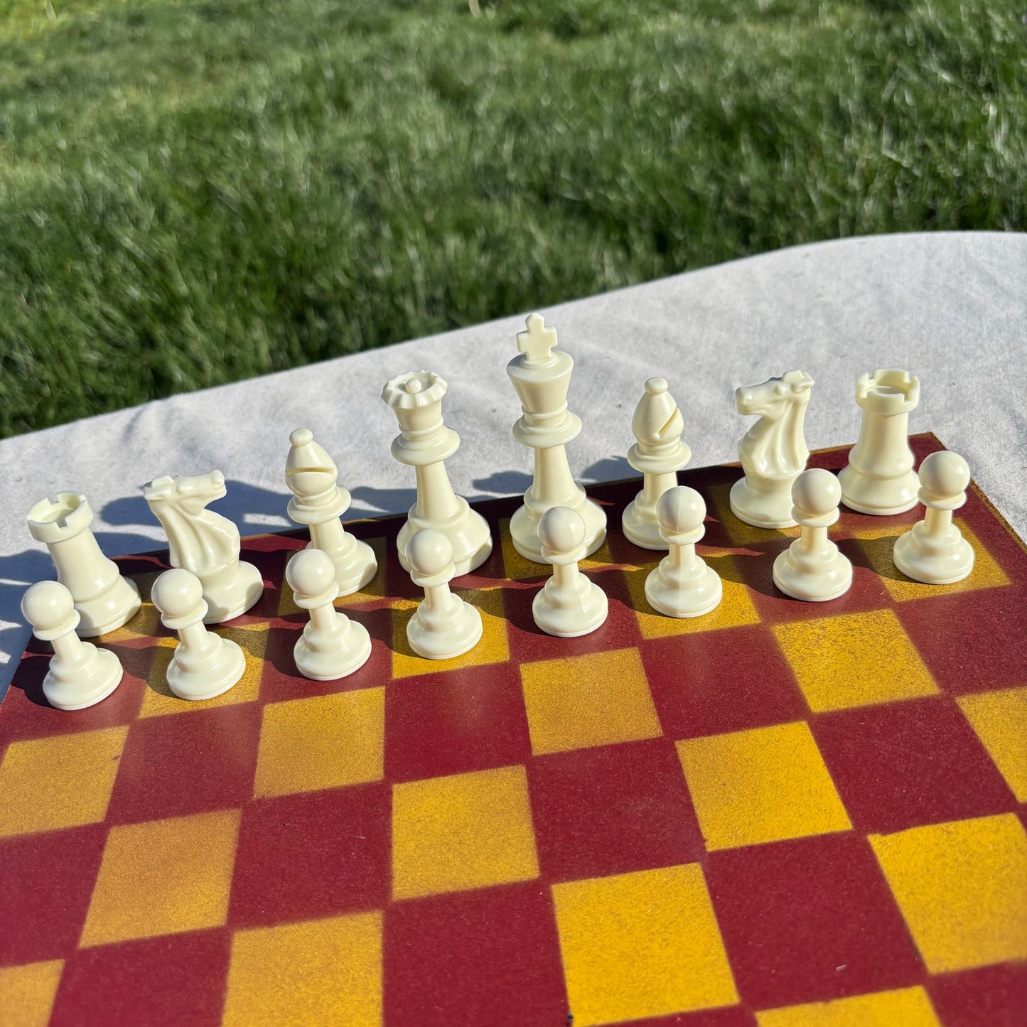 Yellow & Red - Painted Chess Set