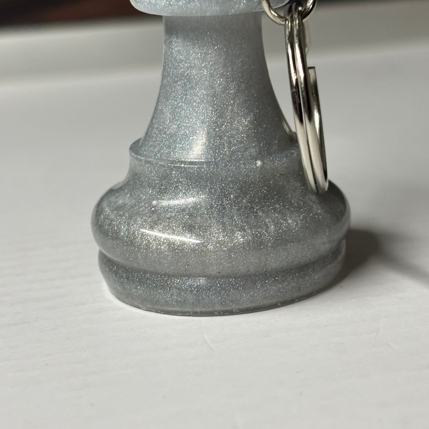 Gray Ice Bishop - Handmade Resin Keychain - Large Edition