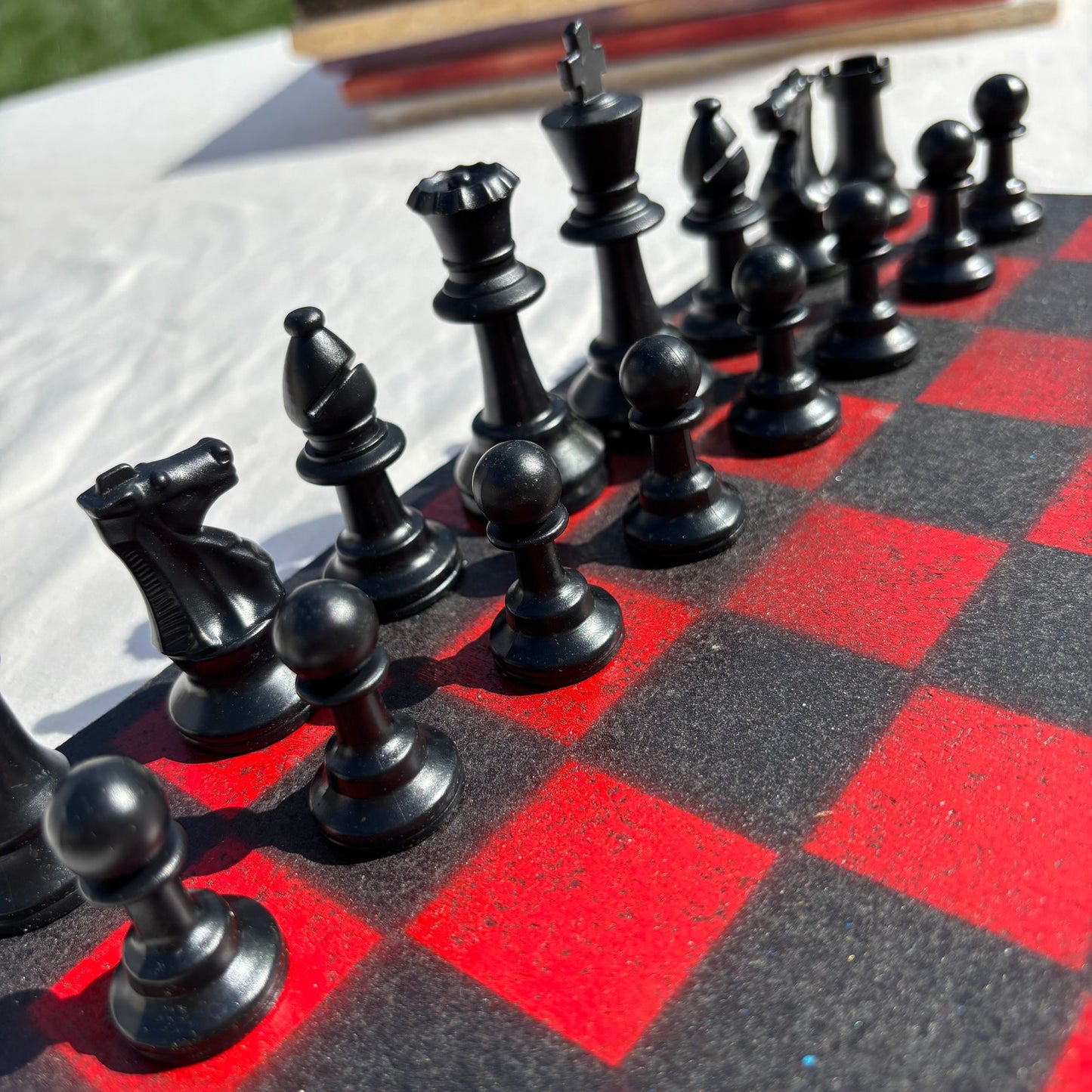 Black & Red - Painted Chess Set