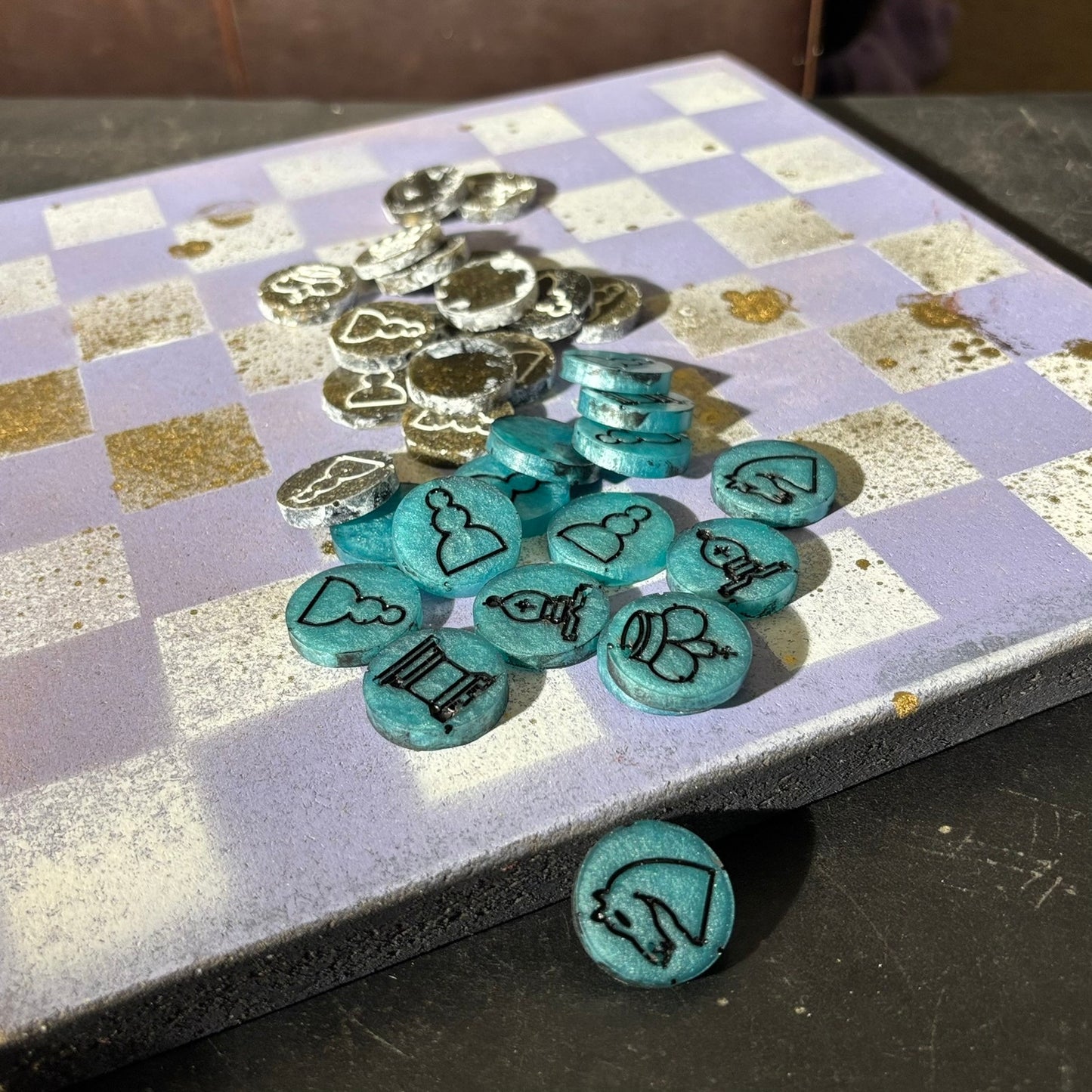Simple Purple - Painted Chess Set