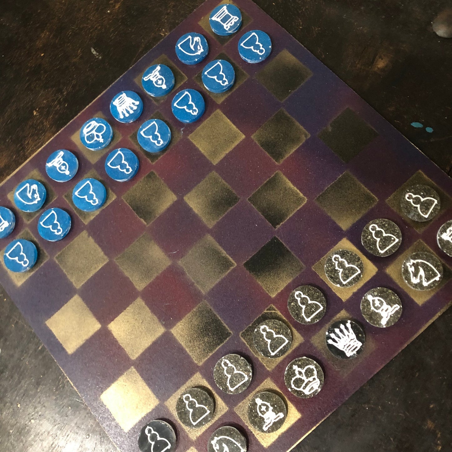 Rustic Gold - Painted Chess Set