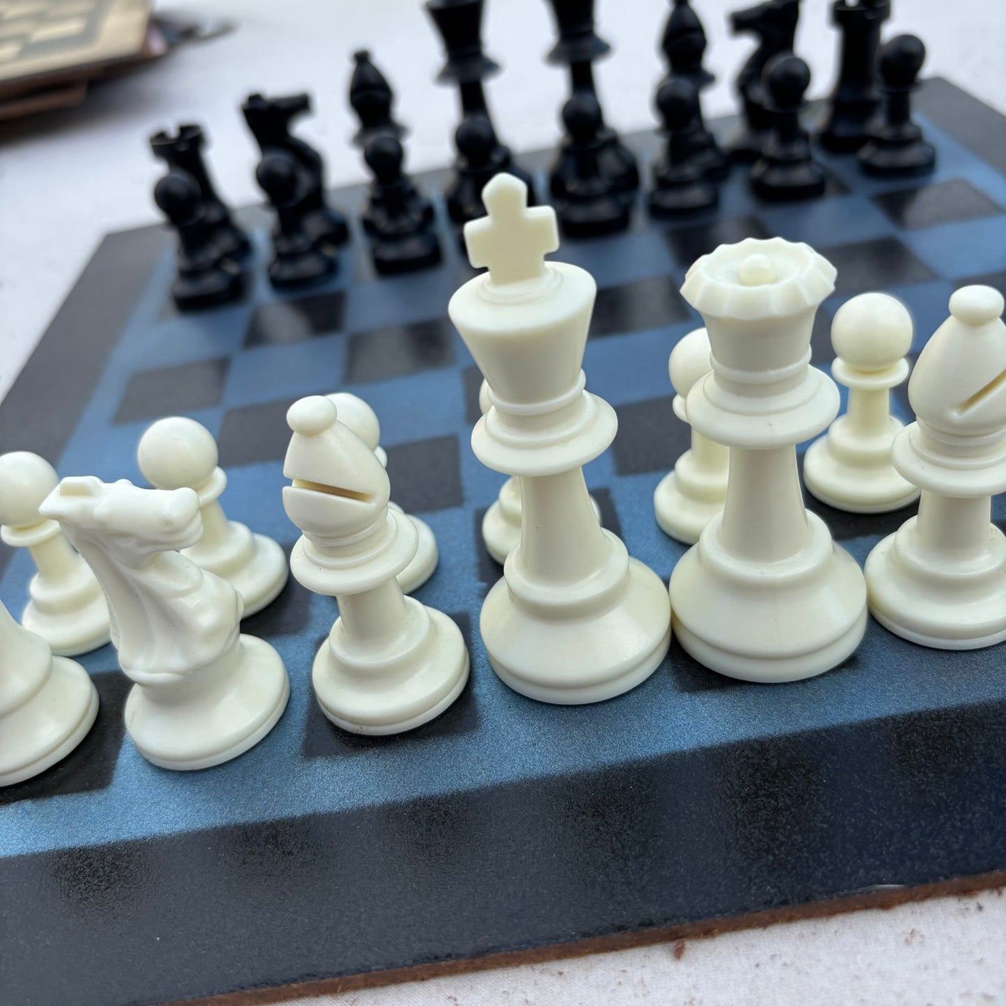 Simple Blue - Painted Chess Set