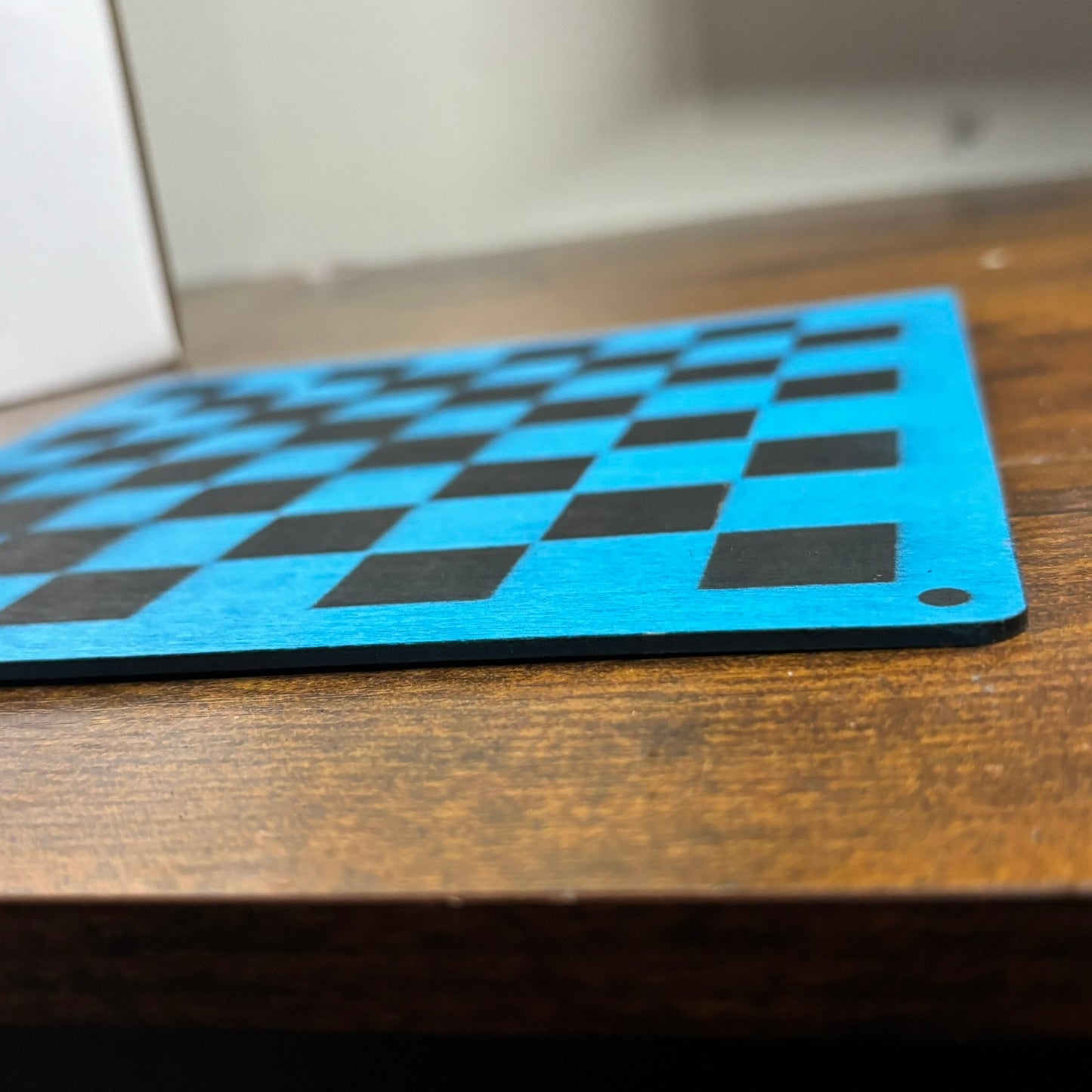 Blue & Black - Painted Thin Wooden Chess Board