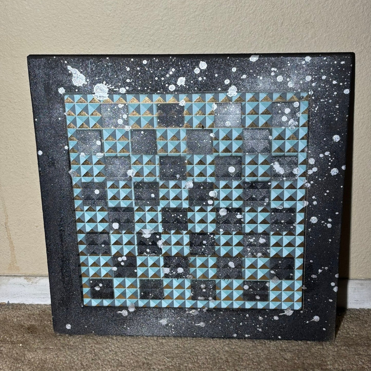 Golden Green Pattern - Large Scrapbook Chess Board