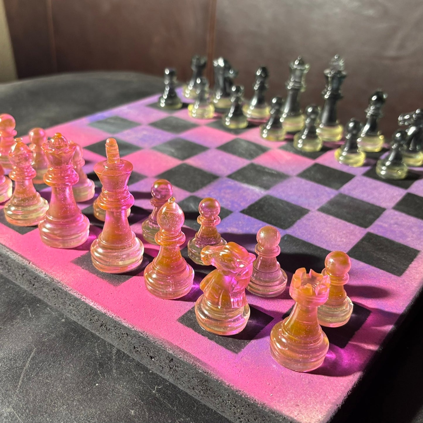 Purple & Pink Blush - Painted Chess Set