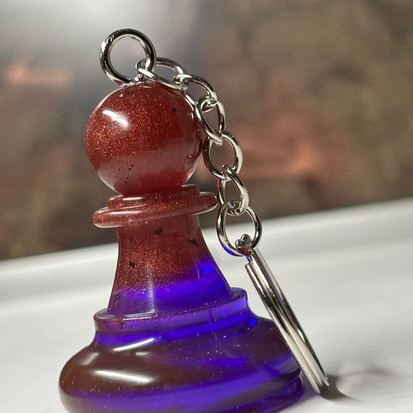 Purple Style Pawn - Handmade Resin Keychain - Large Edition