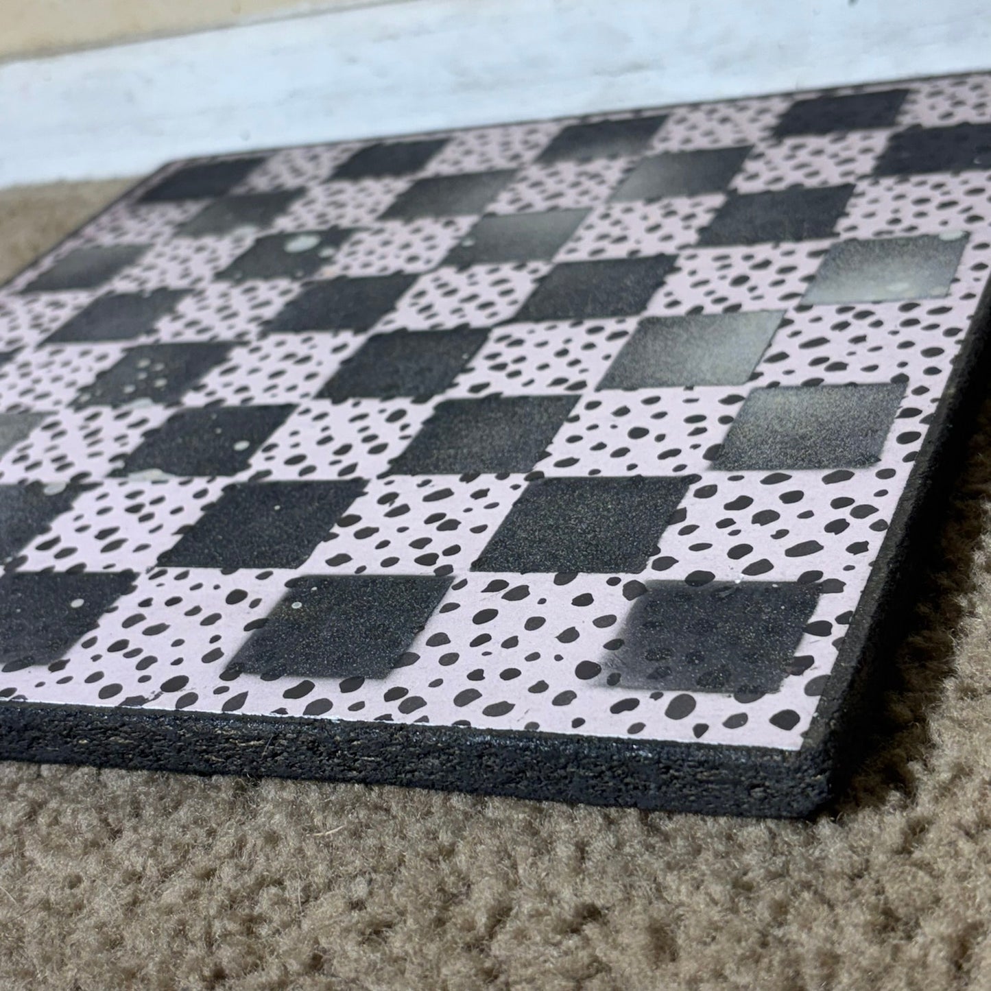 Spotted Ice Black - Scrapbook Chess Board