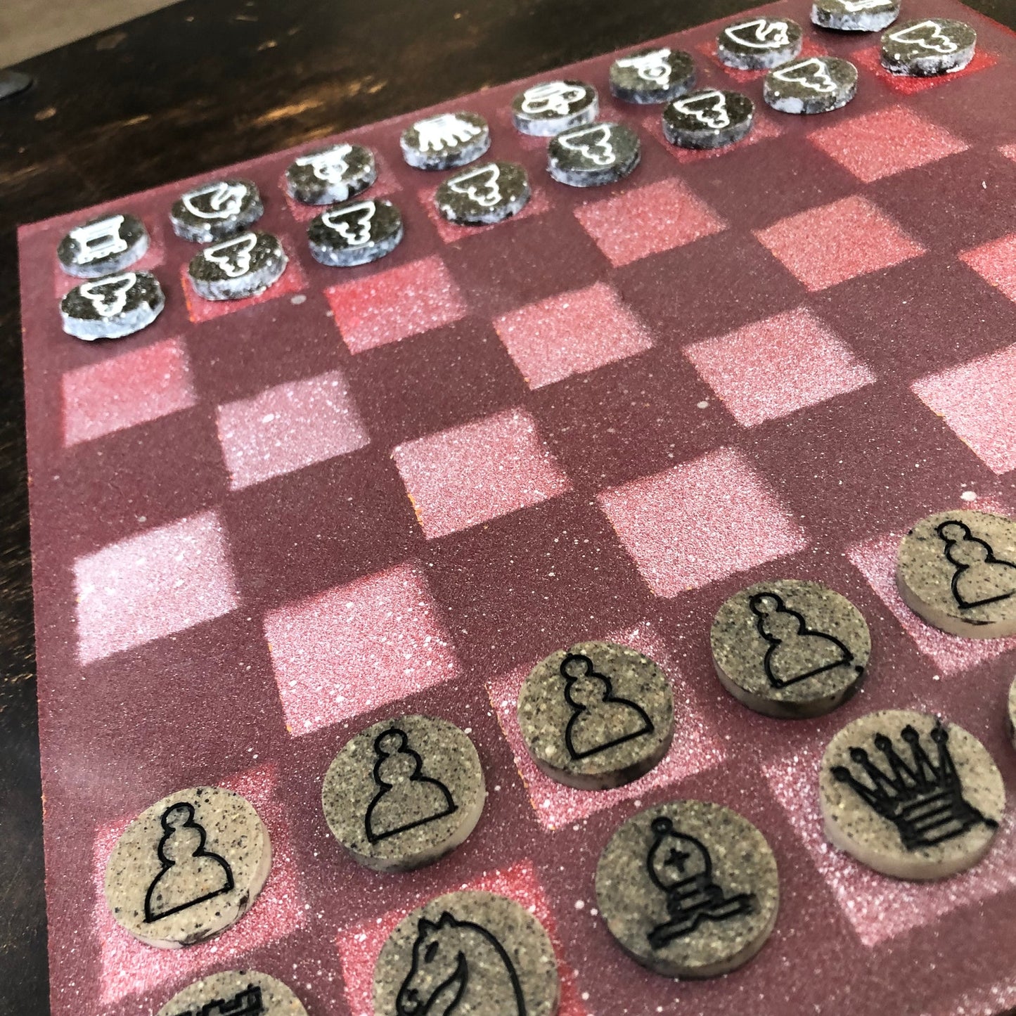Violet Space - Painted Chess Set