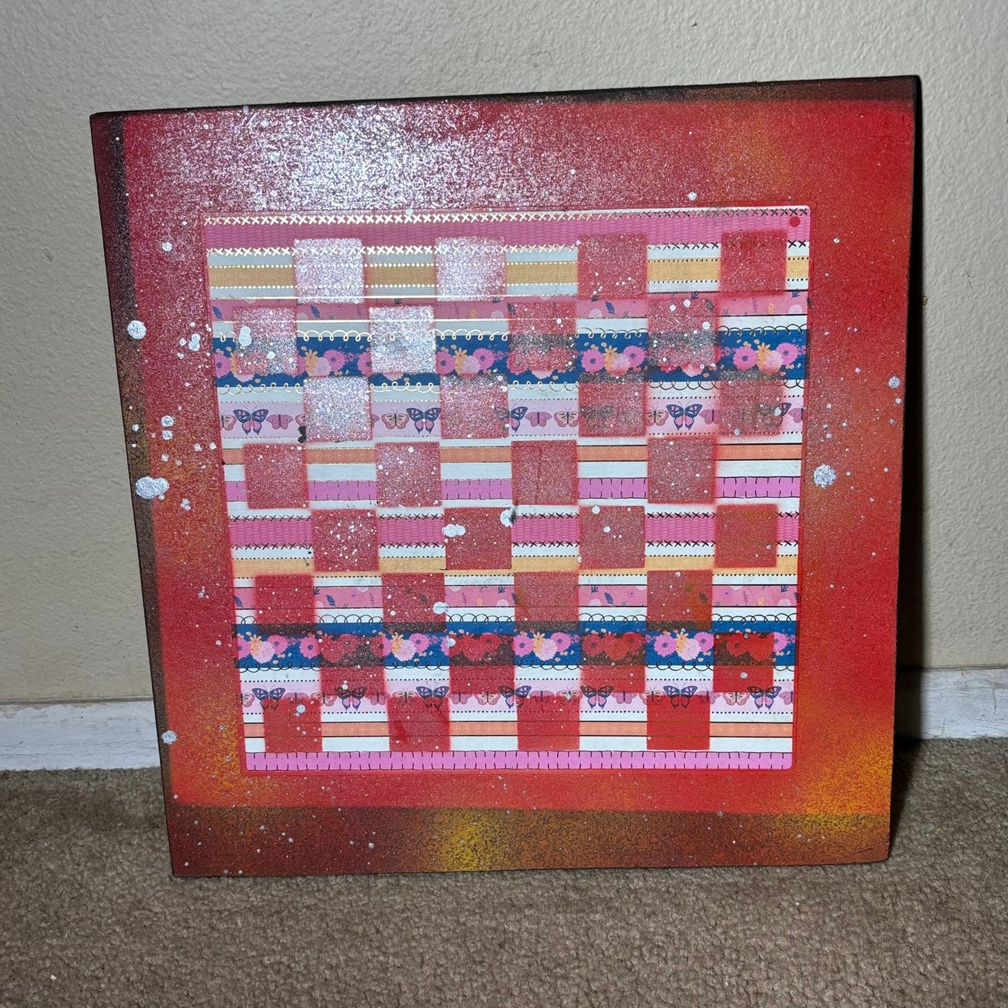 Red Vibrant Fusion - Large Scrapbook Chess Board