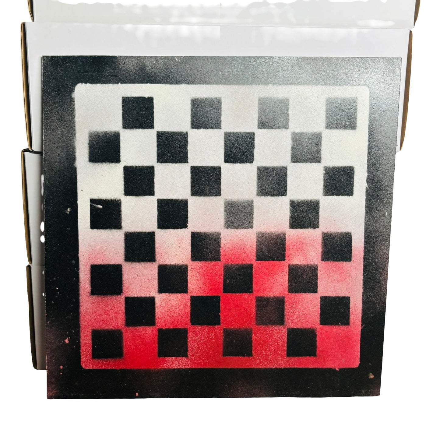 Cream Red - Painted Chess Board