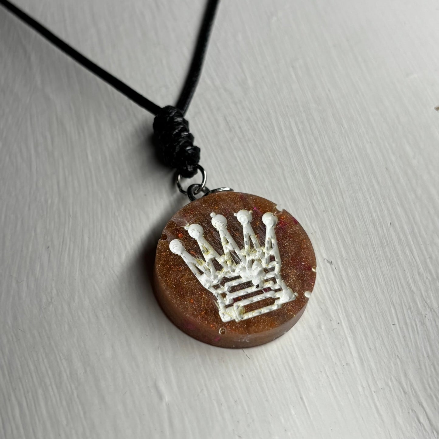 Yellow Sunshine Queen - Handmade Resin Chess Necklace