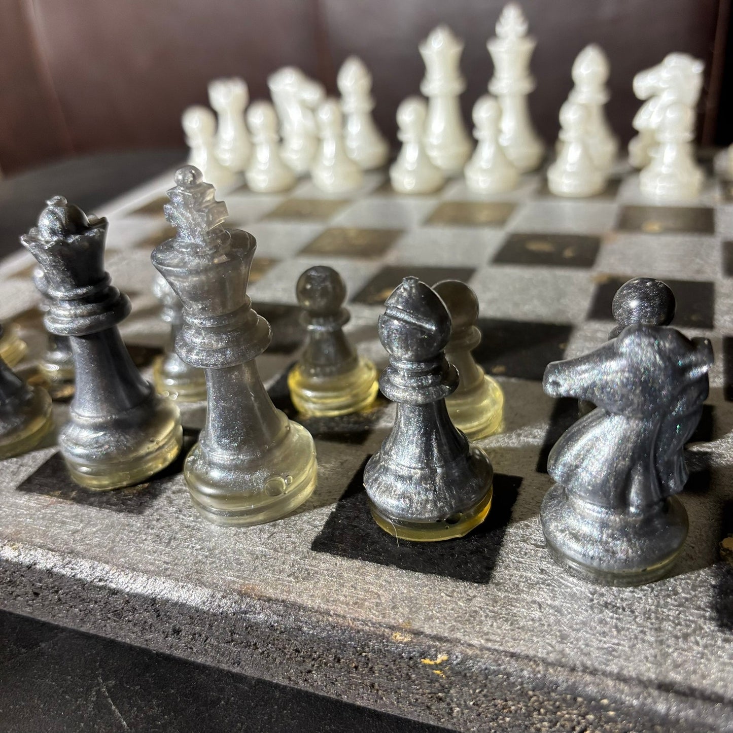 Silver Chrome Gold - Painted Chess Set