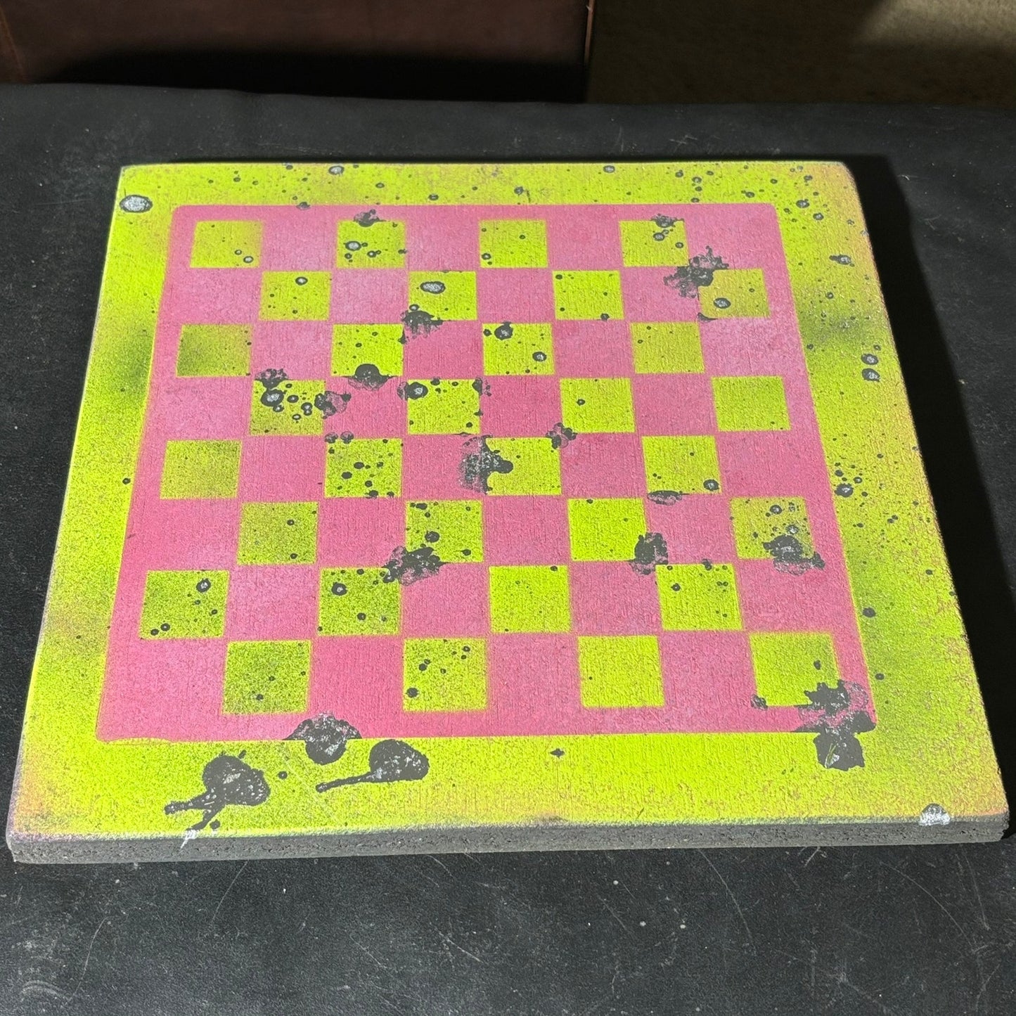 Classy Pink Neon Green- Painted Chess Set