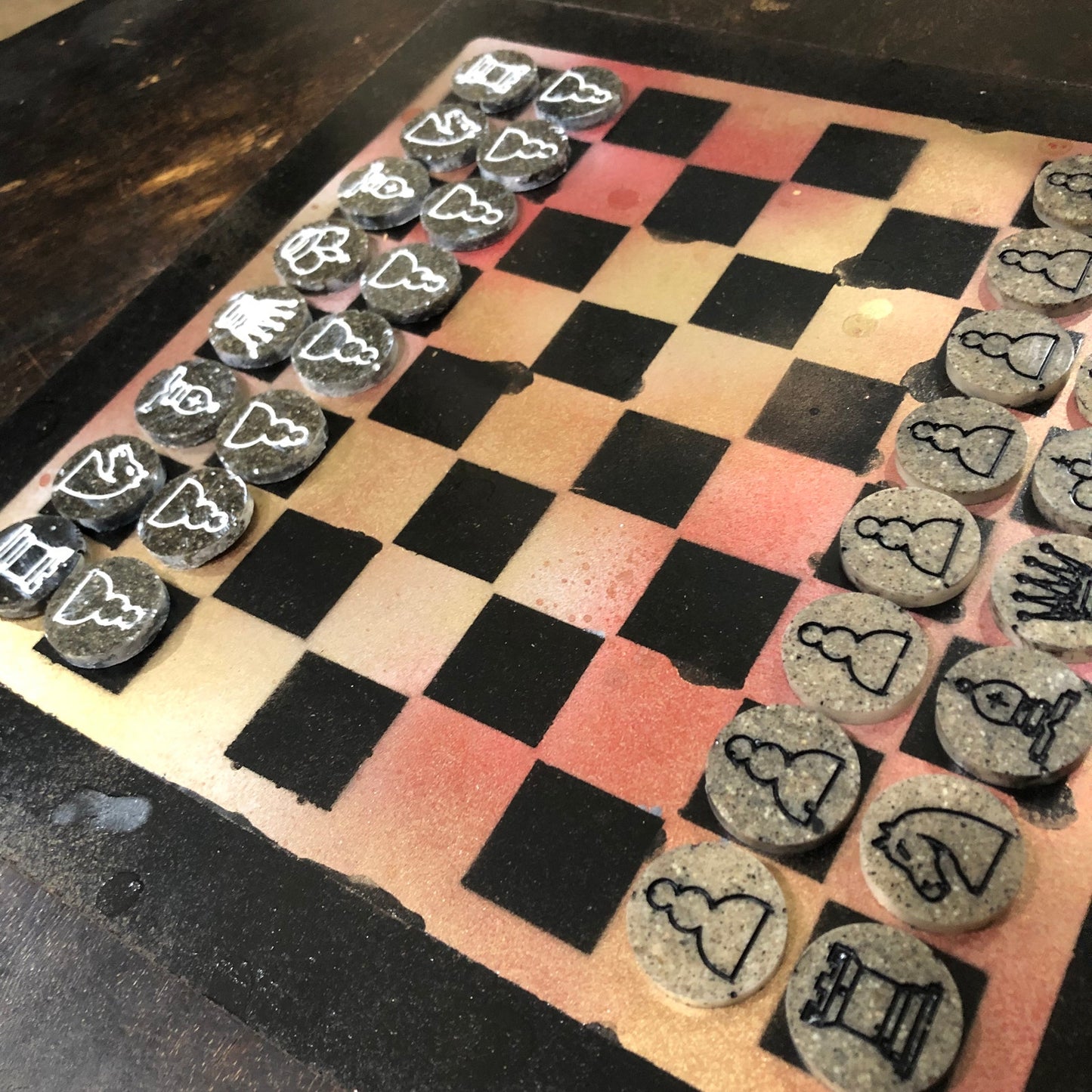 Golden Orange - Painted Chess Set