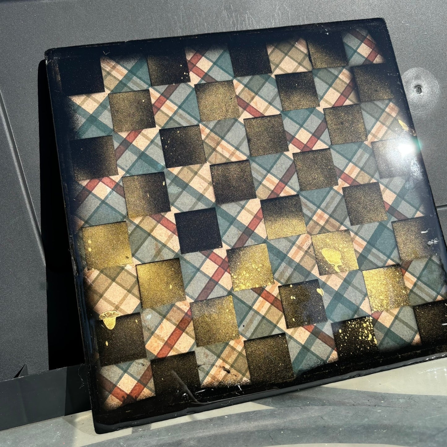 Classic Pattern - Resin Coated Chess Board