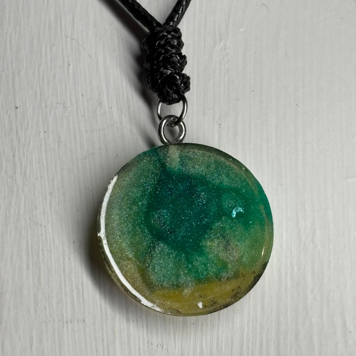 Meshed Green Pawn - Handmade Resin Chess Necklace