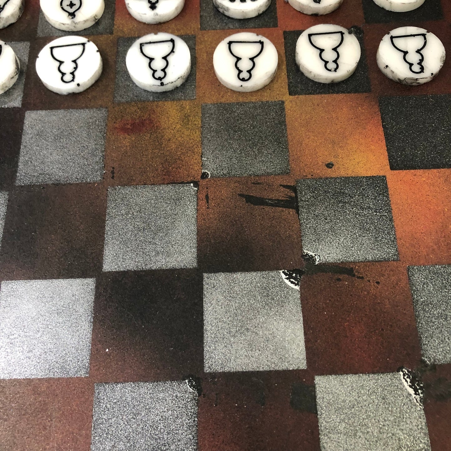 Burning Rust - Painted Chess Set