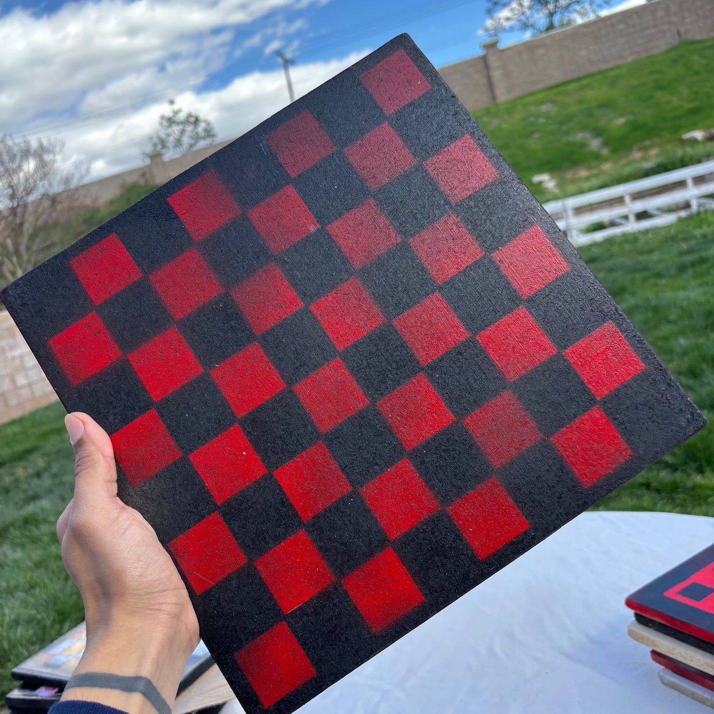 Black & Red - Painted Chess Set