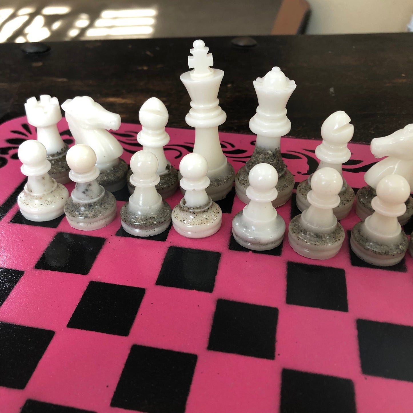 Royal Pink & Black - Painted Chess Set