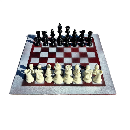 Mushed Red - Painted Chess Set