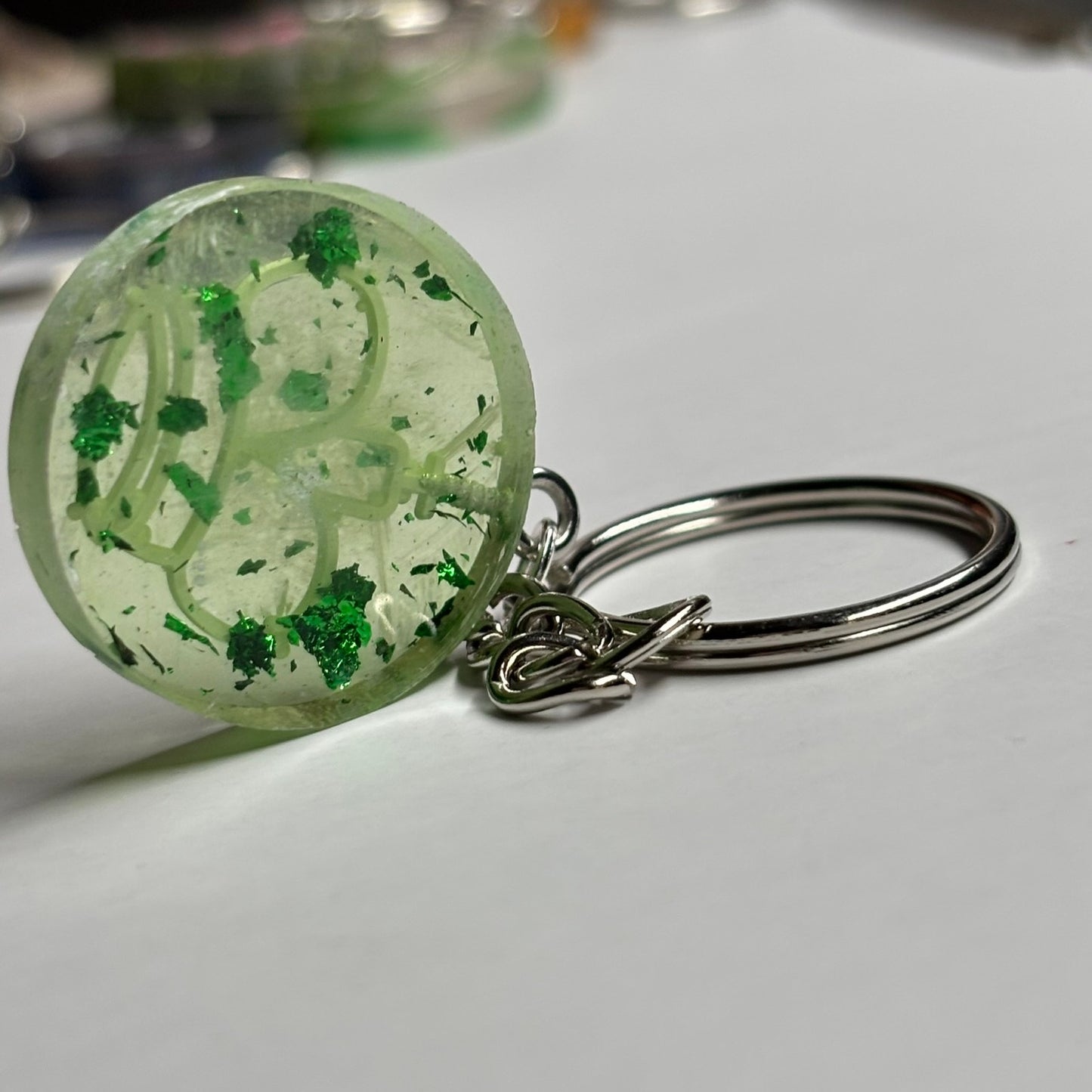 Transparent Green King - Handmade Resin Keychain
