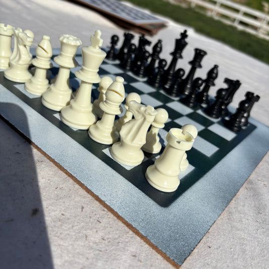 Darkened Green - Painted Chess Set