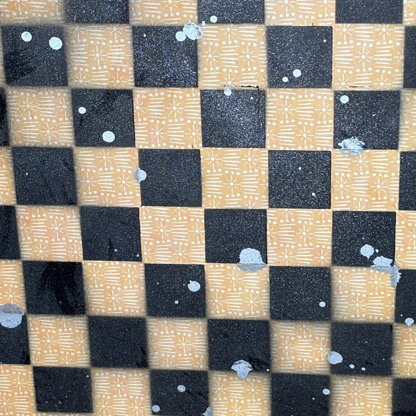 Yellow & Black Chrome Drip - Large Scrapbook Chess Board