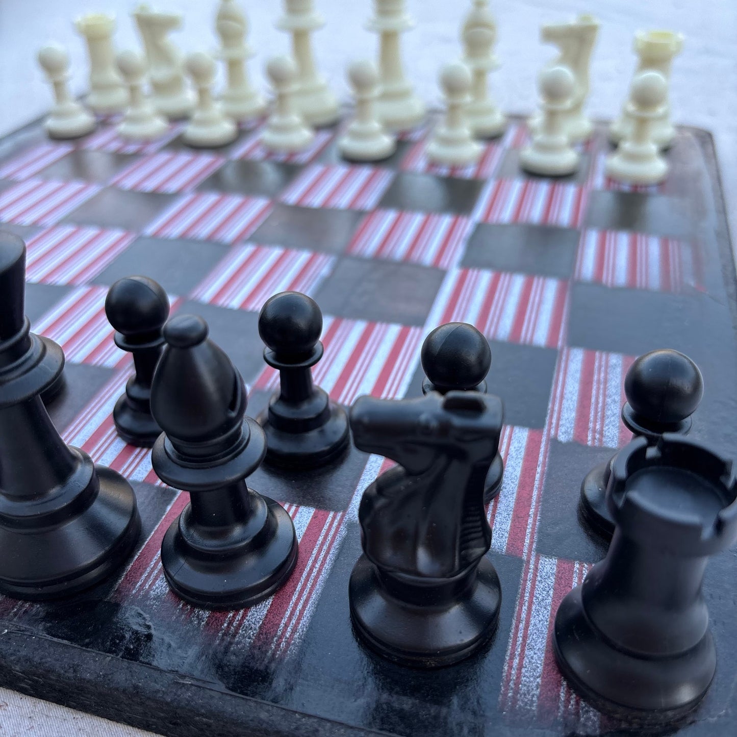 Red Stripes - Scrapbook Chess Set