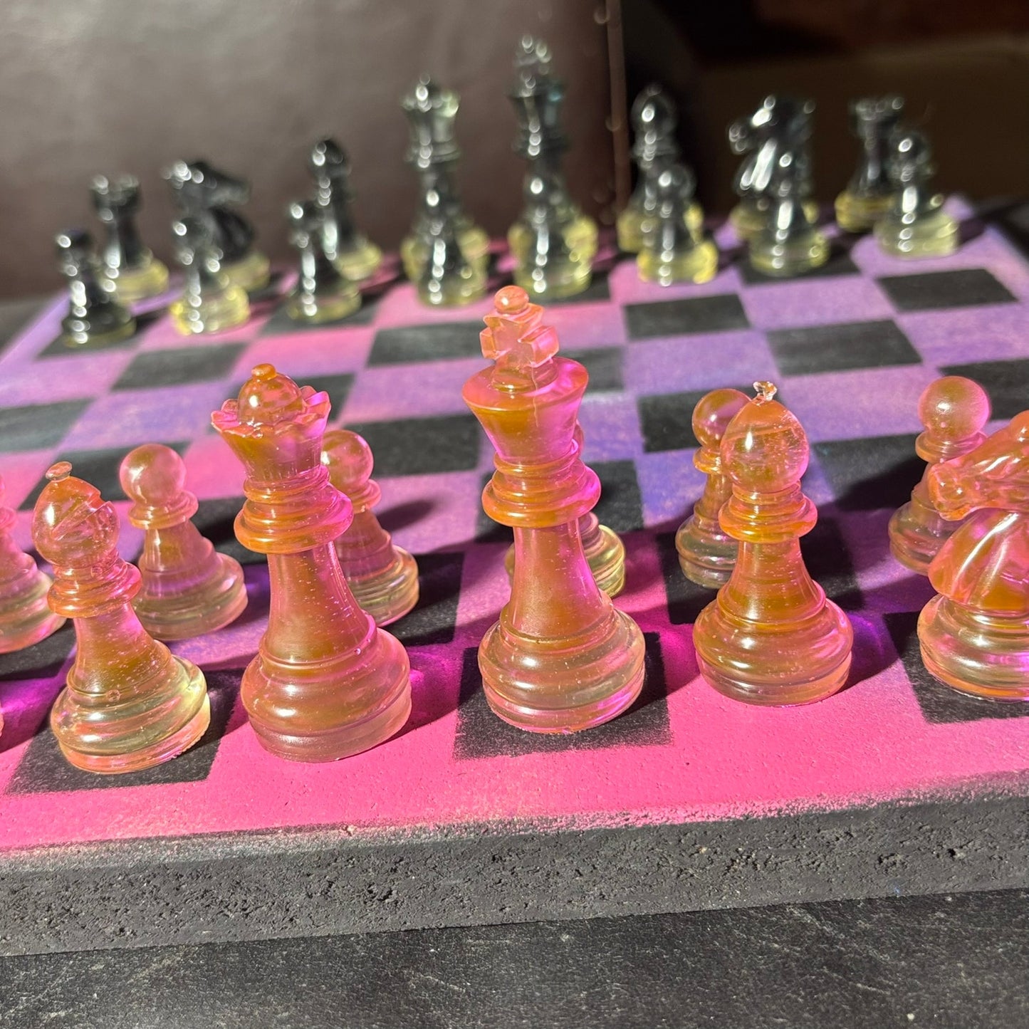 Purple & Pink Blush - Painted Chess Set