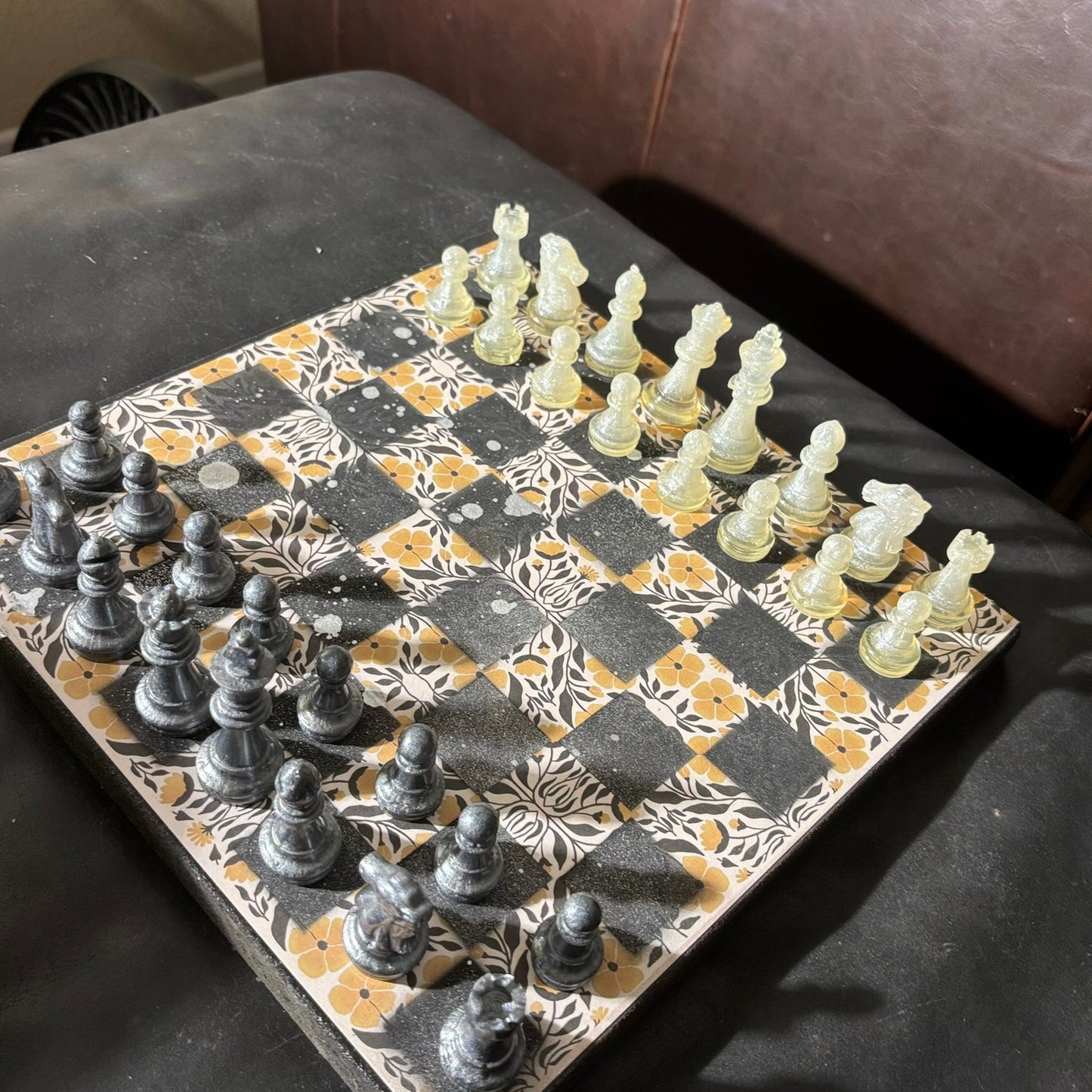 Vintage Brown Pattern - Scrapbook Chess Set
