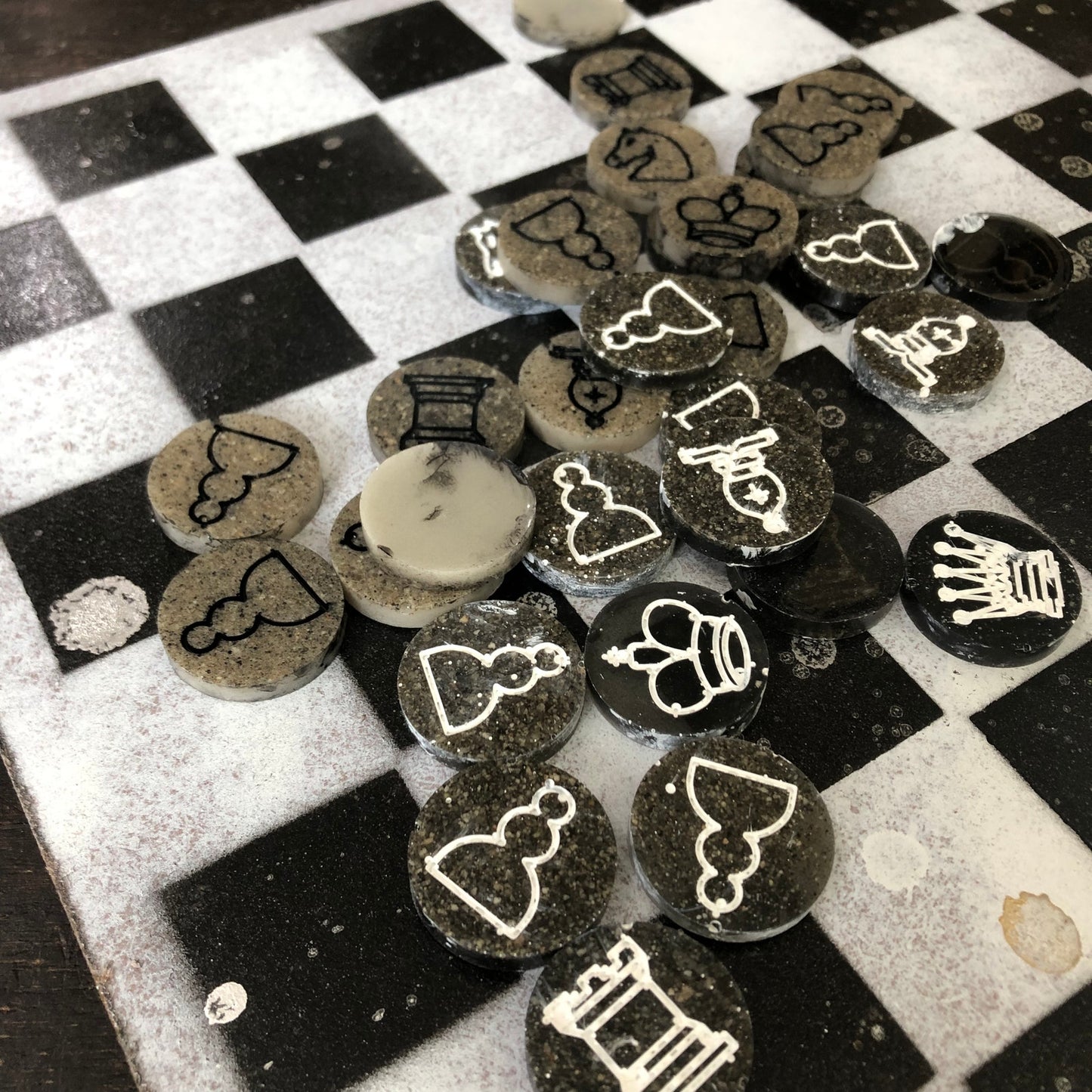 Gray Chrome - Painted Chess Set