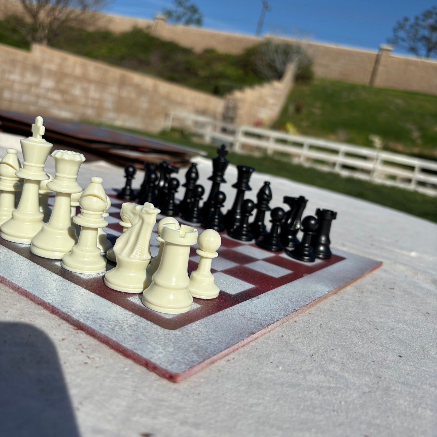 Mushed Red - Painted Chess Set
