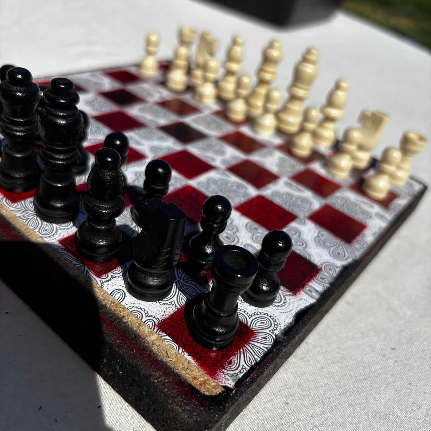 The Dark Red - Scrapbook Chess Set
