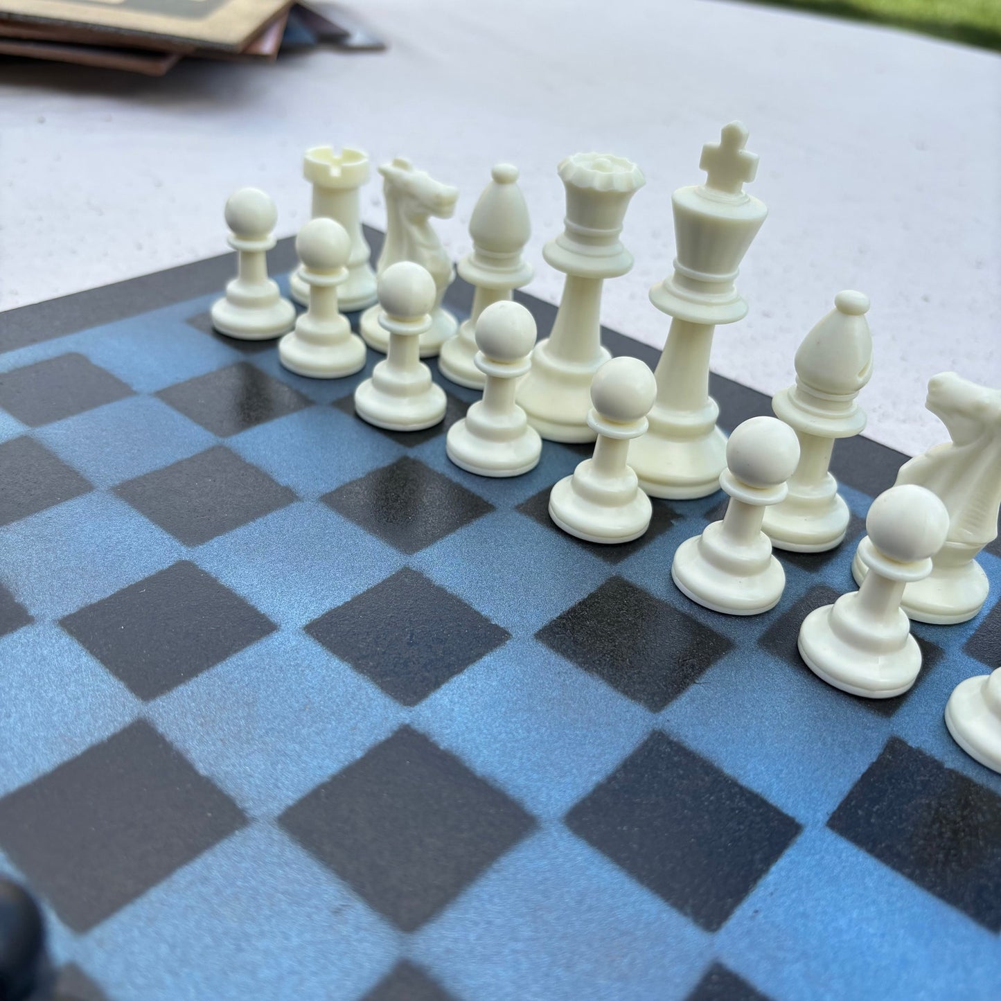 Simple Blue - Painted Chess Set