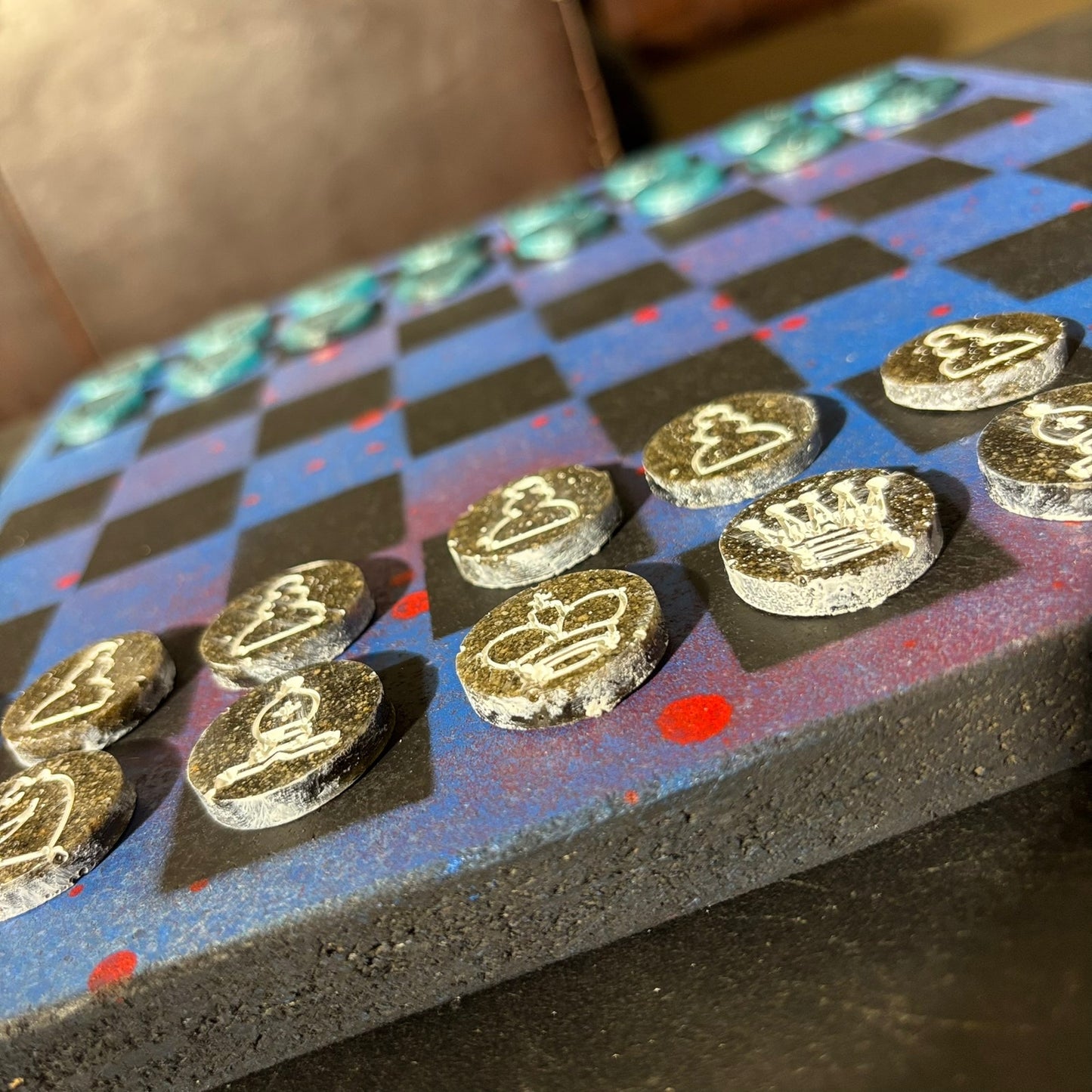 Space Blue - Painted Chess Set