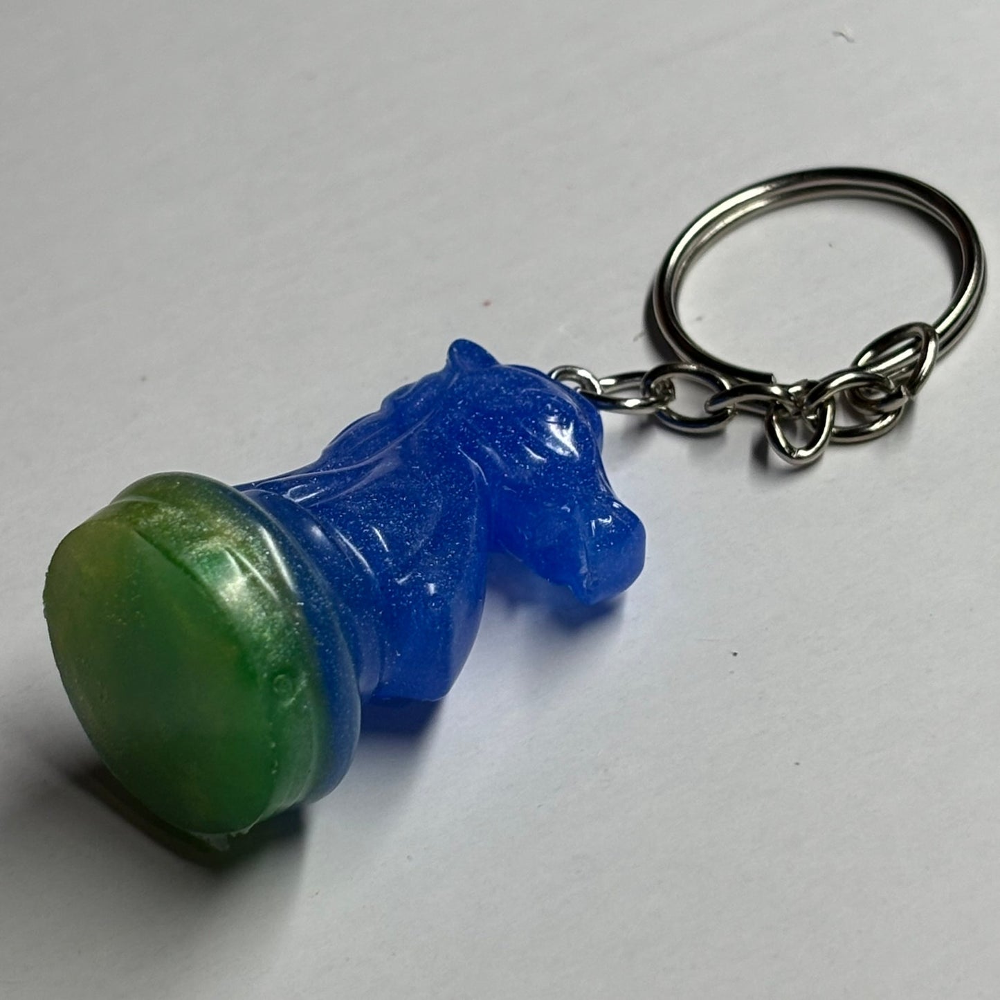 Blue Green Knight - Handmade Resin Keychain