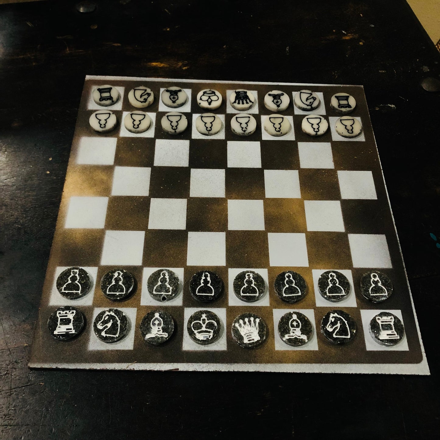 Golden Black - Painted Chess Set